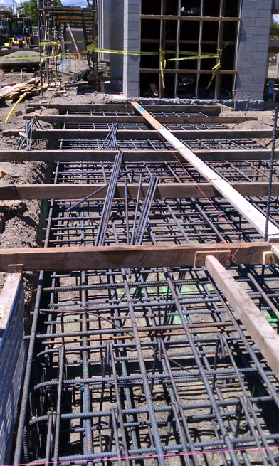 Lawrence Station beams with rebar ties